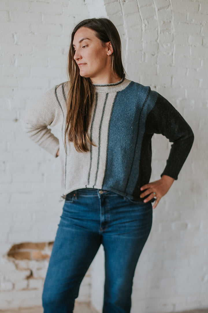 vertical stripe sweater