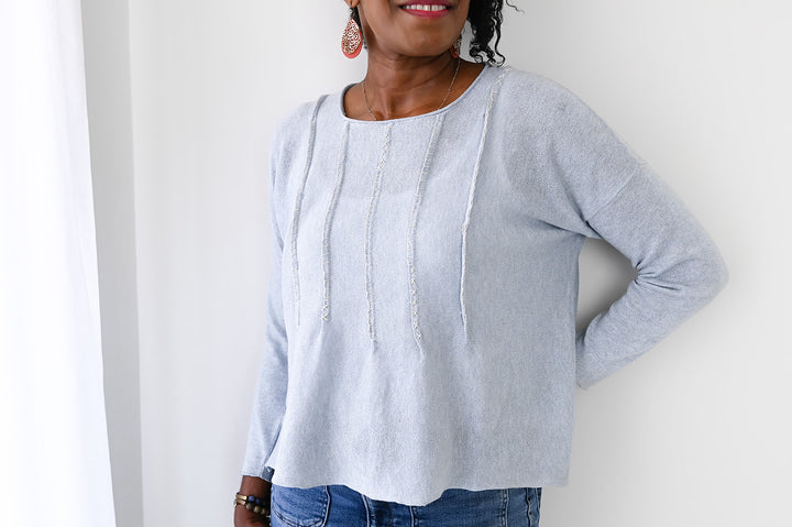 Moore Tuck Pullover with embroidery