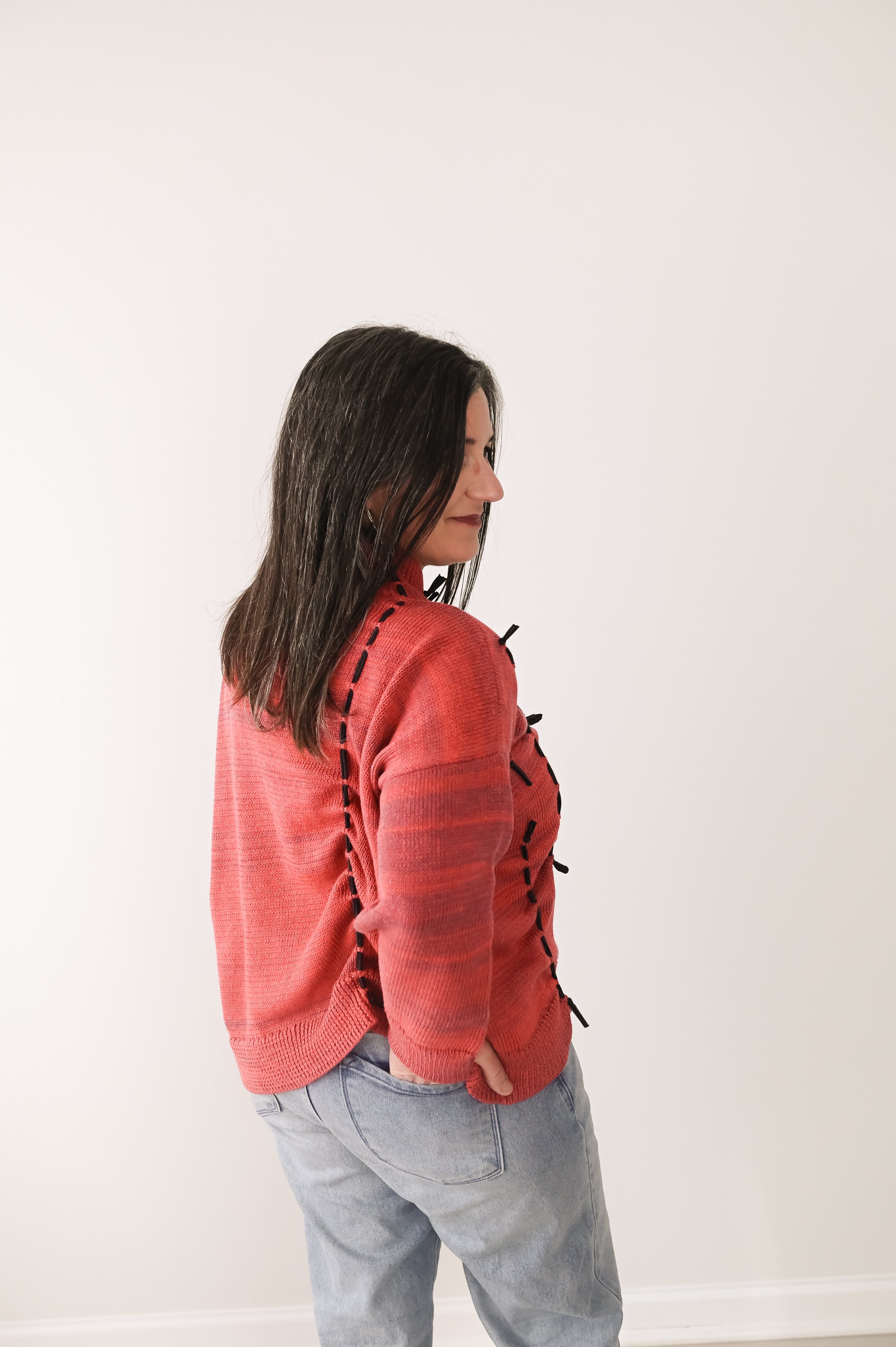 トップス THEREDTHREAD S big symbol knit melt 2KWRLD™ Shaggy Knit | 2K WRLD